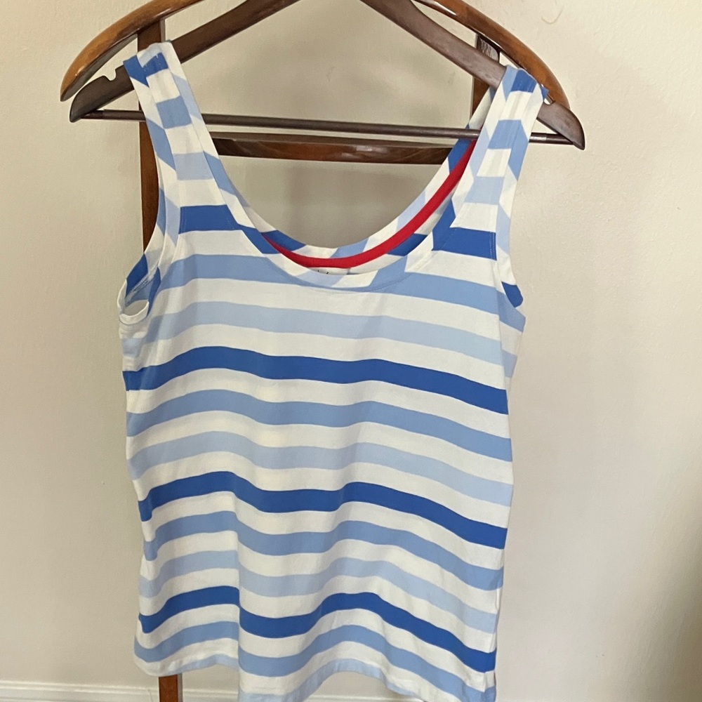 Joules Blue and White Striped Tank Top